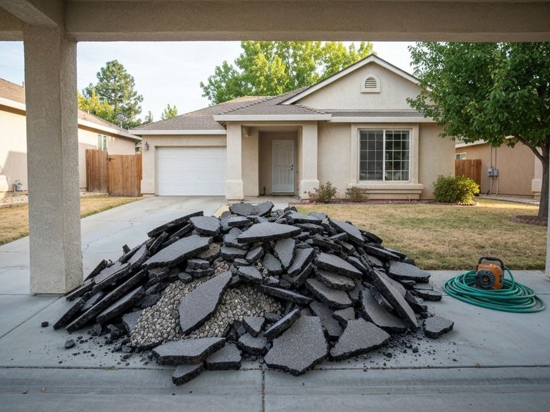 Concrete Curb Demolition Debris Modesto Ca