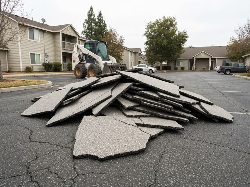 Demolished Speed Bump Debris Modesto Ca